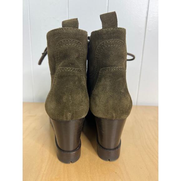 Aquatalia Chance Wedge Waterproof Boot in Forest (Olive Green) Suede SZ 6 1/2 - Picture 4 of 9